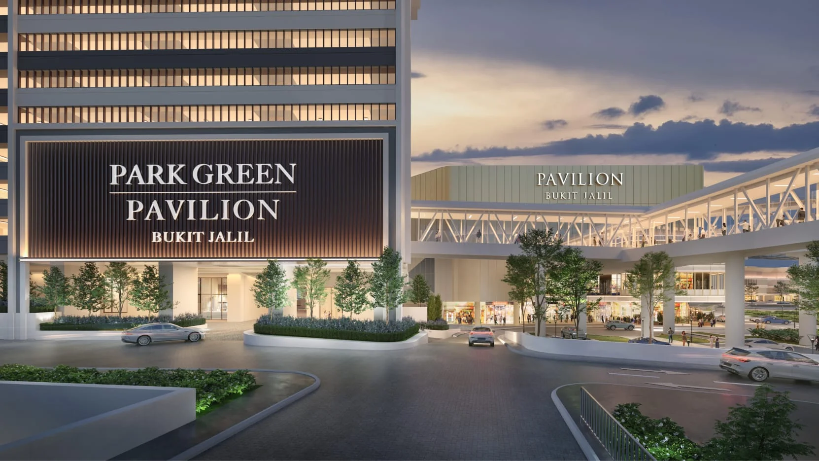 Aerial view of Park Green towers connected to Pavilion Bukit Jalil Mall