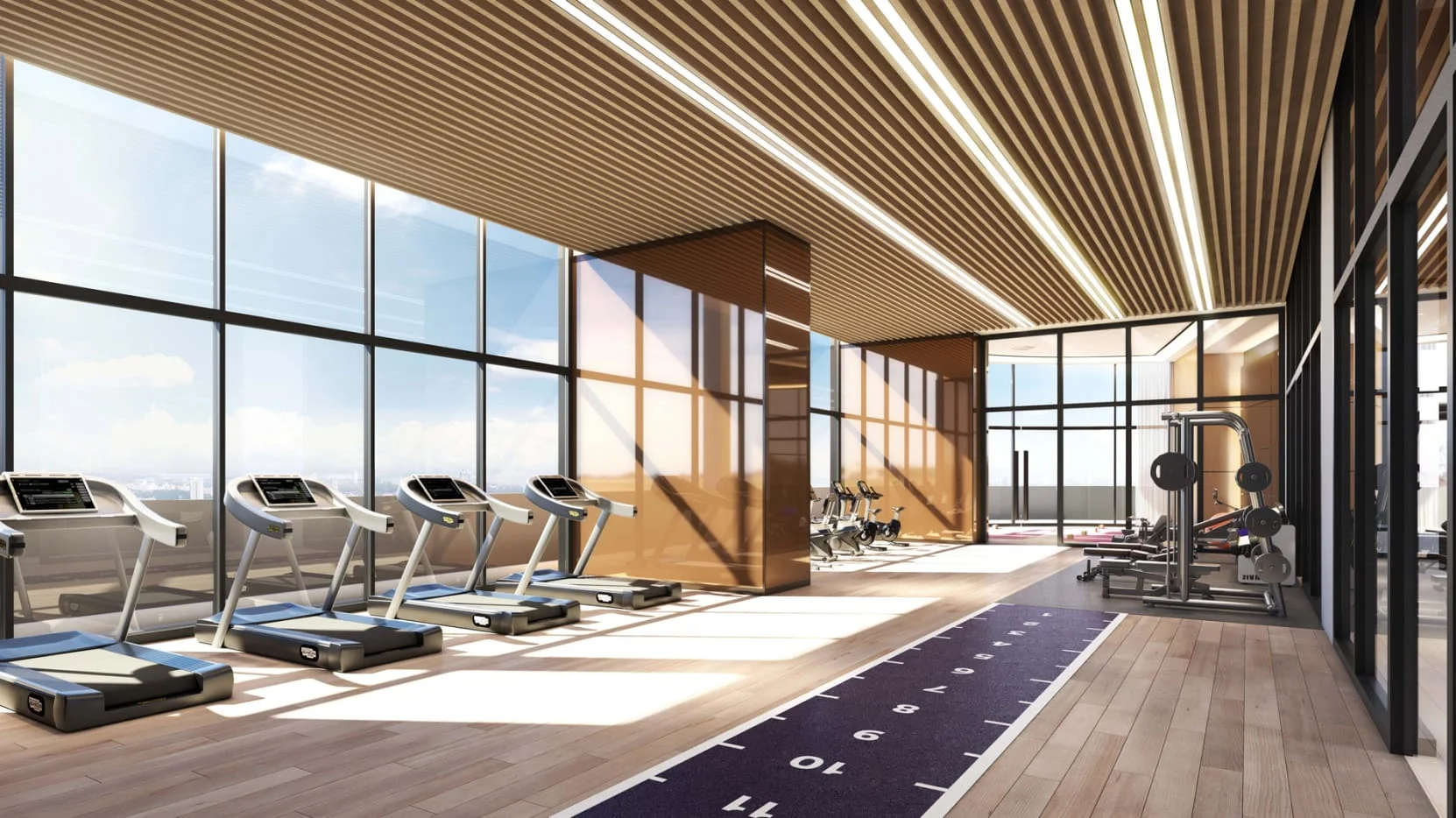 Fully-equipped gymnasium interior at Park Green Bukit Jalil